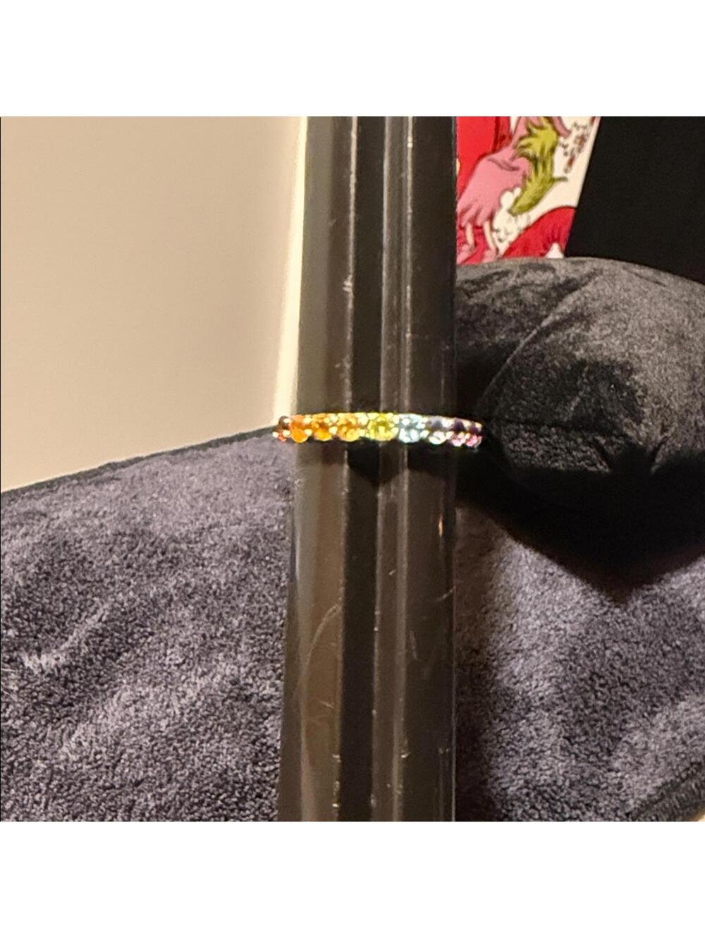 Sterling Silver Rainbow Multicolor Gemstone Ring